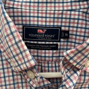 Vineyard Vines Men's Checkered Shirt - Blue and pink plaid